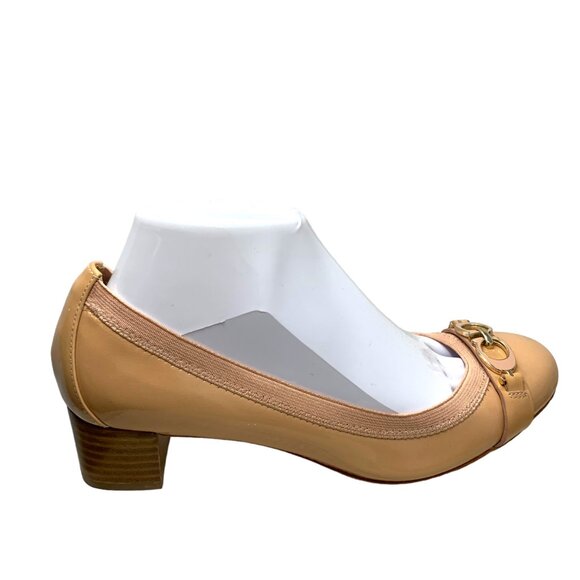 NEW  Coach Tandy Nude Patent Leather Horse Bit Block‎ Heel Pumps - Picture 10 of 11